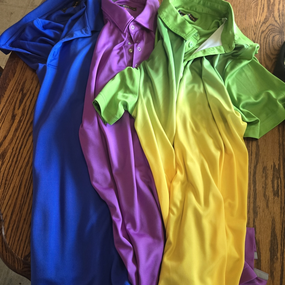 Loudmouth Mens Polo Shirt Trio - Blue, Purple, Green & Yellow